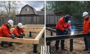 Брус или металл: как выбрать обвязку свайного фундамента под жесткость ростверка и ремонтопригодность