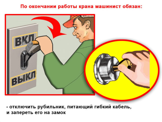 После окончания работы выключить все приборы