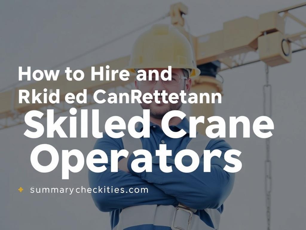     How to Hire and Retain Skilled Crane Operators. Summary Checklist: Hiring and Retaining Skilled Crane Operators