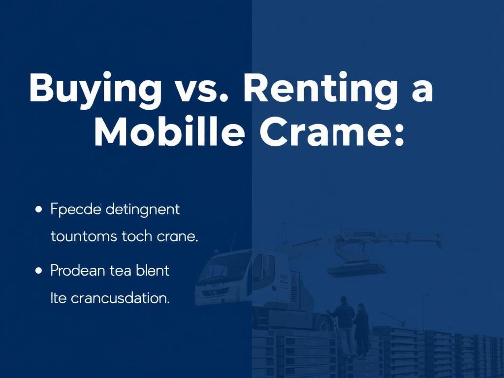     Buying vs. Renting a Mobile Crane: Pros and Cons. Additional Considerations: Insurance, Training, and Legal Compliance