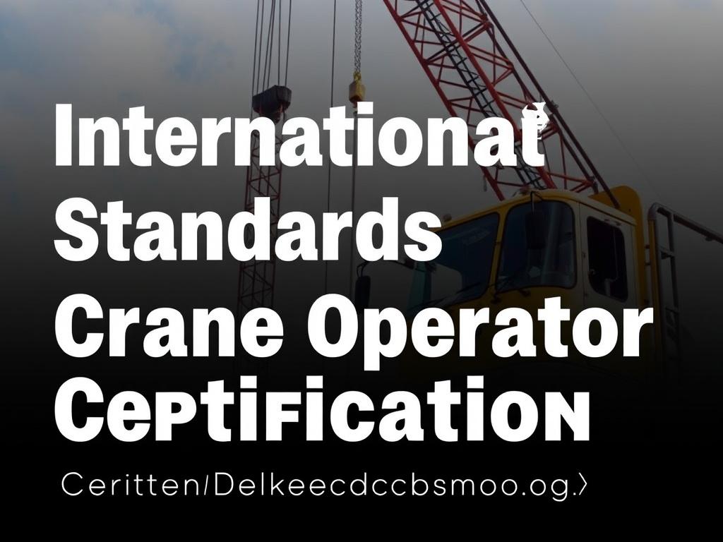     International Standards for Crane Operator Certification. Crane Operator Certification Costs and Timeframes