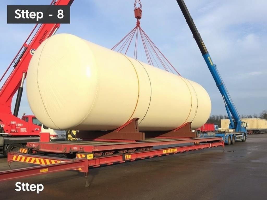     Schwerlasttransport: Planung und Durchführung mit einem Autokran.. Step 8 — Transport and Final Placement