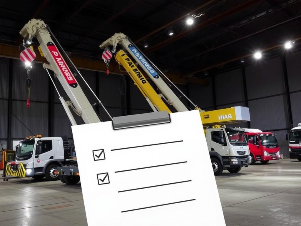 Comparatif des principales marques de grues auxiliaires (Palfinger, Fassi, Hiab...).. Checklist finale avant décision d'achat Comparatif des principales marques de grues auxiliaires (Palfinger, Fassi, Hiab...).. Checklist finale avant décision d'achat