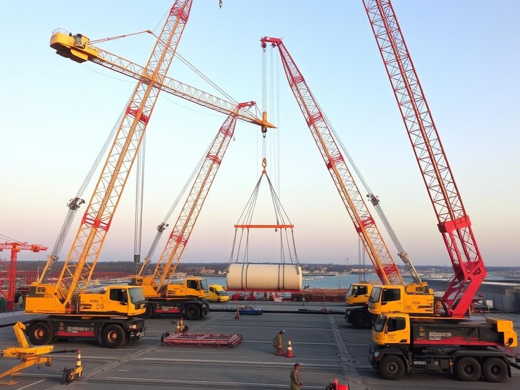     Mehrkranbetrieb: Gleichzeitiges Heben mehrerer Krane.. Procedimiento de ejecución: paso a paso